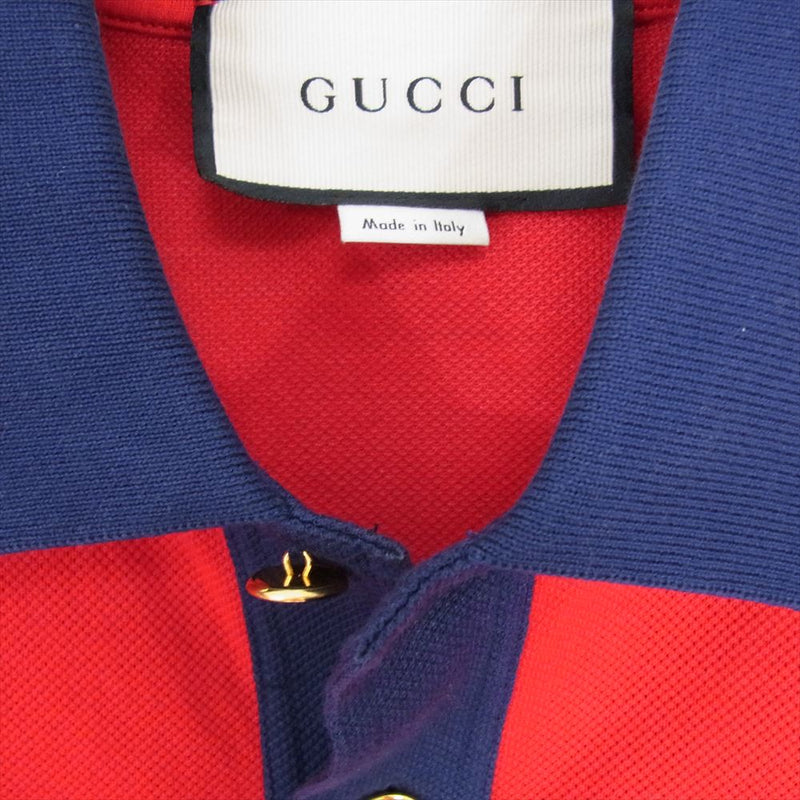 GUCCI グッチ 625323 XJCNZ GG Short Sleeve Polo Shirt ロゴ ワッペン 金ボタン ショートスリーブ 半袖 ポロ シャツ レッド系 XS【中古】
