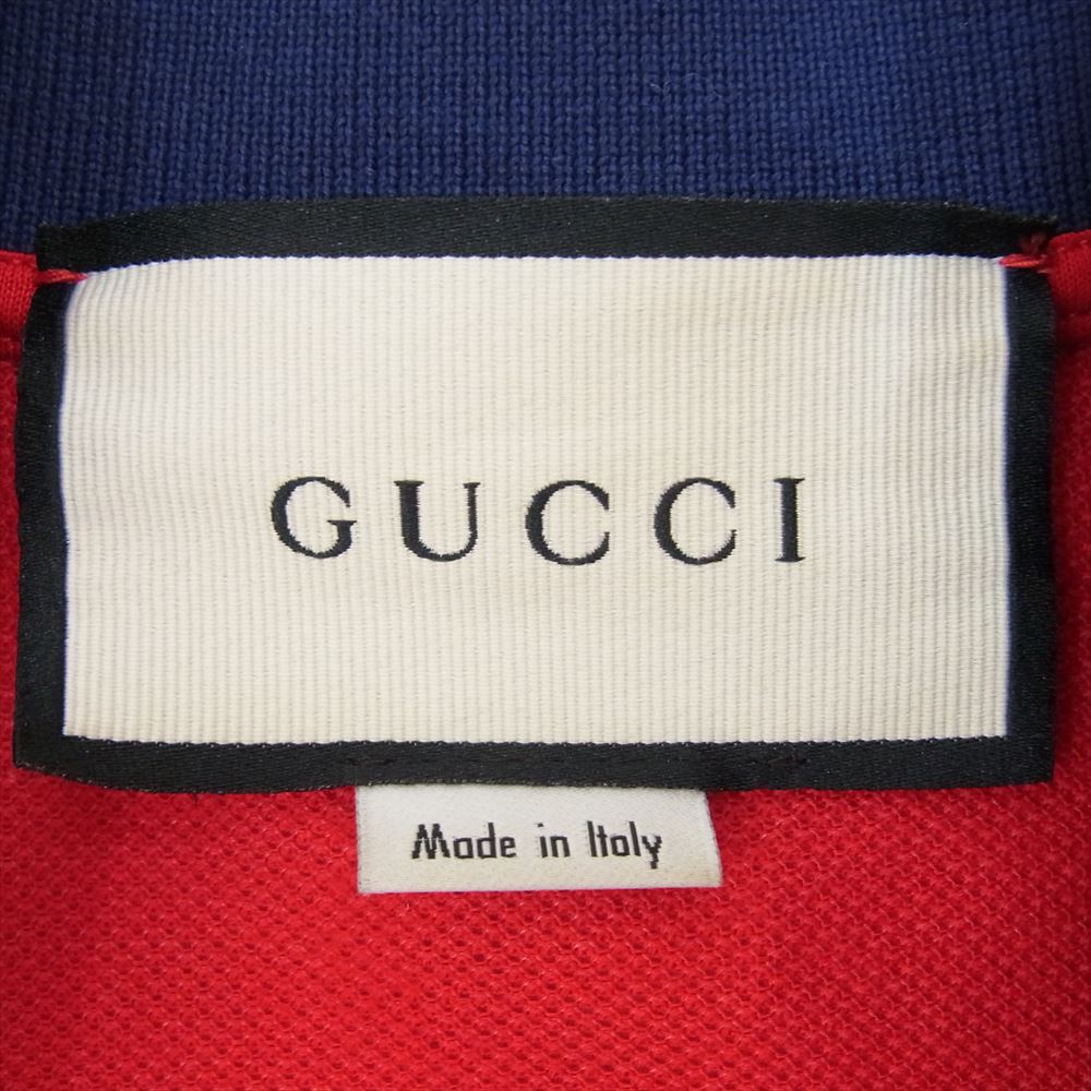 GUCCI グッチ 625323 XJCNZ GG Short Sleeve Polo Shirt ロゴ ワッペン 金ボタン ショートスリーブ 半袖 ポロ シャツ レッド系 XS【中古】