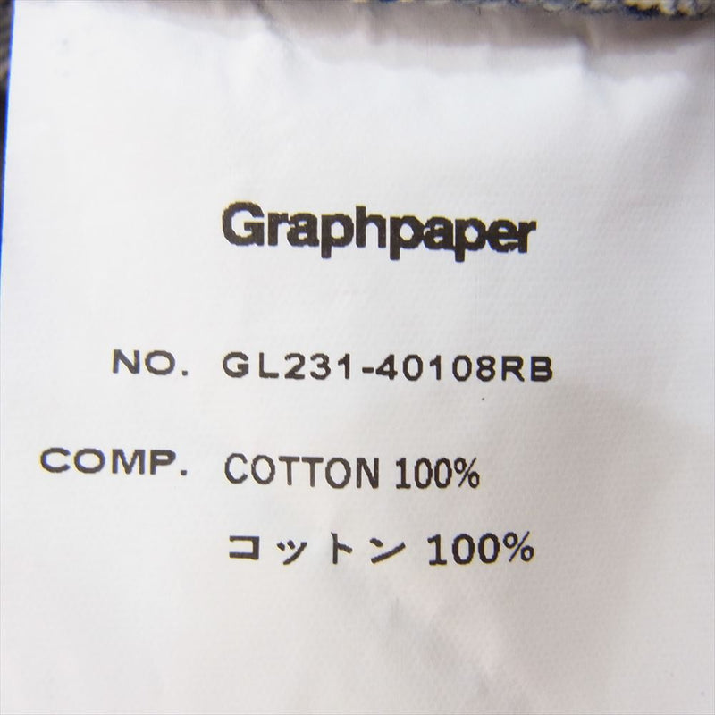 GRAPHPAPER グラフペーパー 23SS GL231-40108RB Selvage Denim Two Tuck Wide Pants セルビッジ デニム ツータック ワイド パンツ リジット インディゴブルー系 0 【中古】