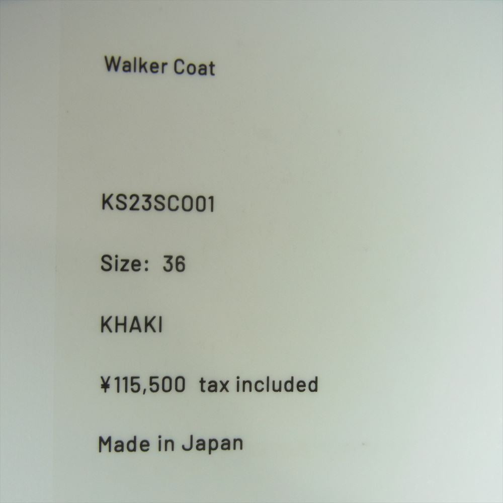 キャプテンサンシャイン 23SS KS23SC001 WALKER COAT 先染めエジプト超長綿 高密度フィンクスコットンギャバジン ウォーカー コート カーキ系 KHAKI 36【新古品】【未使用】【中古】