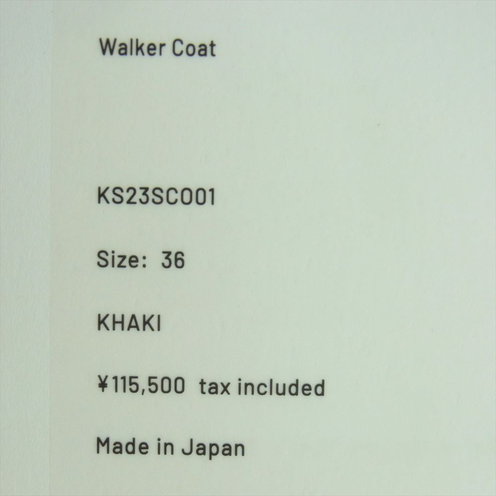 キャプテンサンシャイン 23SS KS23SC001 WALKER COAT 先染めエジプト超長綿 高密度フィンクスコットンギャバジン ウォーカー コート カーキ系 KHAKI 36【新古品】【未使用】【中古】
