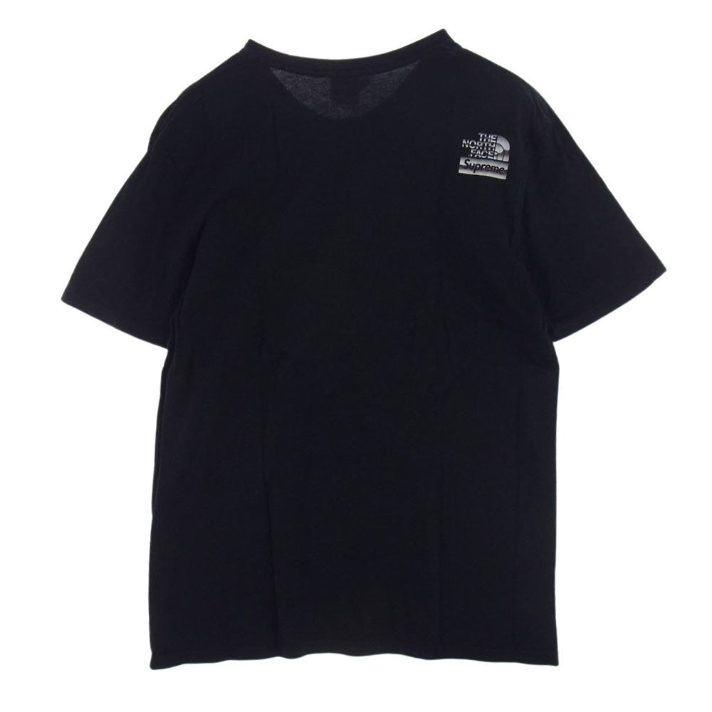 Supreme シュプリーム  18SS  NT31808I ×THE NORTH FACE ノースフェイス CHROME クローム TEE Metallic Logo メタリック ロゴ Tシャツ 半袖 カットソー ブラック系 L【中古】