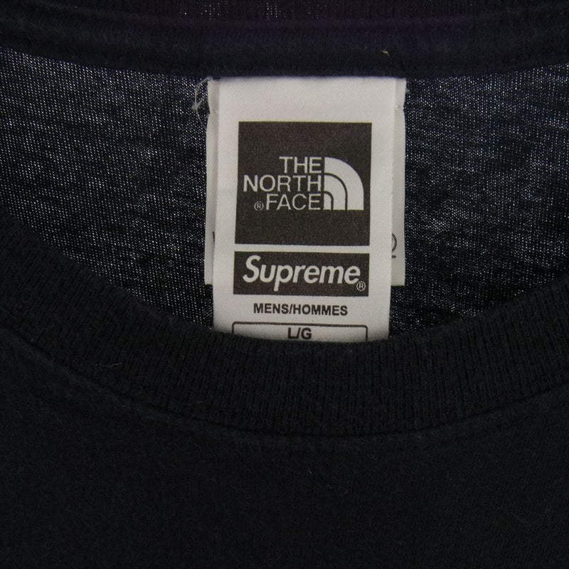 Supreme シュプリーム  18SS  NT31808I ×THE NORTH FACE ノースフェイス CHROME クローム TEE Metallic Logo メタリック ロゴ Tシャツ 半袖 カットソー ブラック系 L【中古】