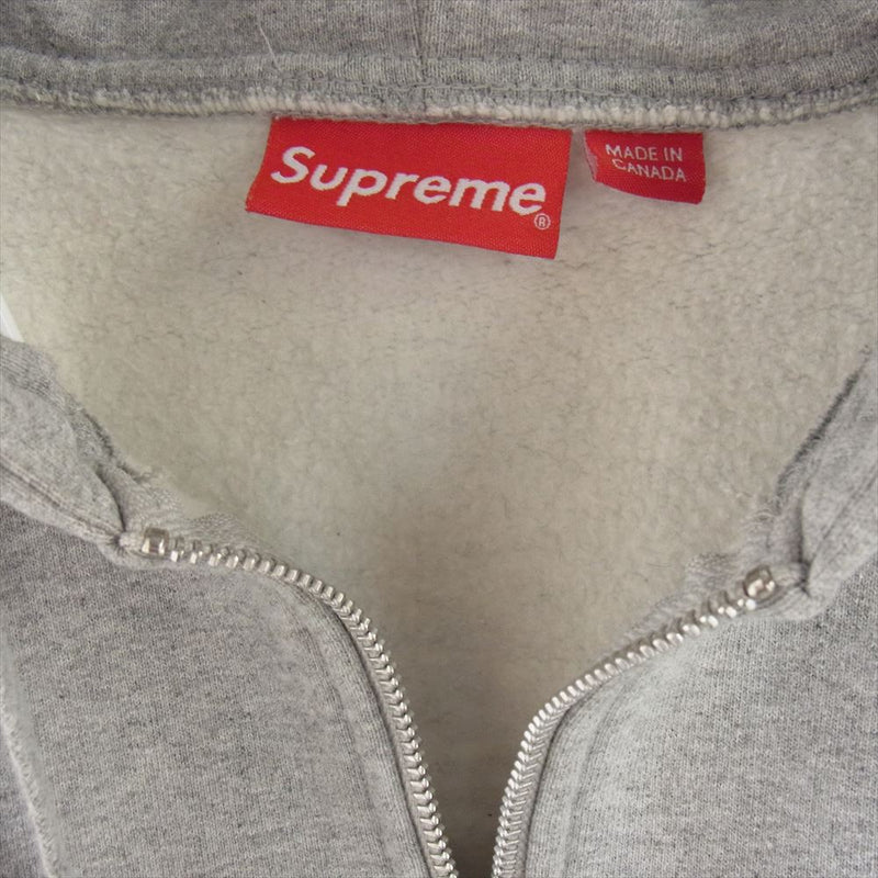 Supreme シュプリーム 16SS Small Box Logo Zip Up Hooded Sweatshirt スモール ボックス ロゴ ジップ アップ フーディッド スウェットシャツ パーカー グレー系 M【中古】