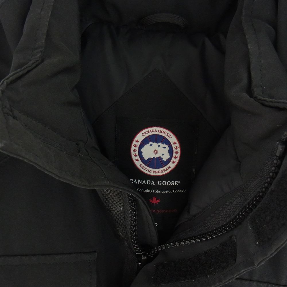 CANADA GOOSE カナダグース 4078JM KAMLOOPS カムループス ロゴ ワッペン 刺繍 ダウン ジャケット ブラック系 S【中古】