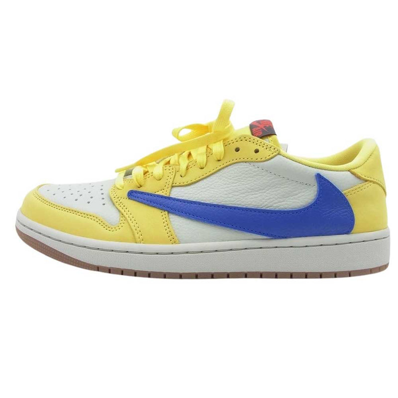 NIKE ナイキ DZ4137-700 フェイクバスターズ鑑定済 × Travis Scott WMNS Air Jordan 1 Retro Low OG Canary トラヴィス・スコット ウィメンズ エアジョーダン1 レトロ ロー OG カナリー ローカット スニーカー イエロー系 ブルー系 27.5cm【新古品】【未使用】【中古】