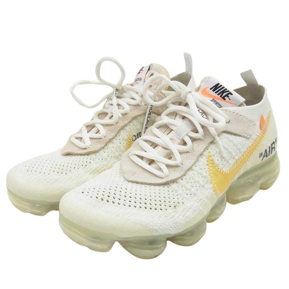 NIKE ナイキ AA3831-100 × Off-white Air Vapormax White オフホワイト エアヴェイパーマックス スニーカー ホワイト  ベージュ系 イエロー系 24cm【中古】