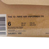NIKE ナイキ AA3831-100 × Off-white Air Vapormax White オフホワイト エアヴェイパーマックス スニーカー ホワイト  ベージュ系 イエロー系 24cm【中古】