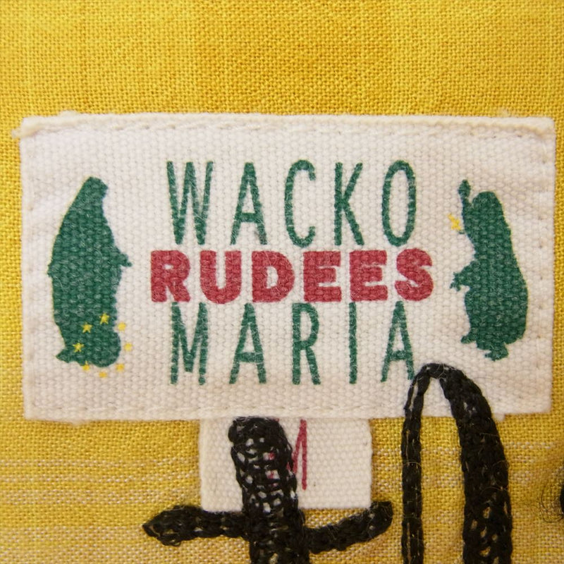 WACKO MARIA ワコマリア 11SS 11SS-OMB-13 オンブレチェック エンブロイダリー バック 刺繍 オープンカラー 半袖 シャツ イエロー系 M【中古】