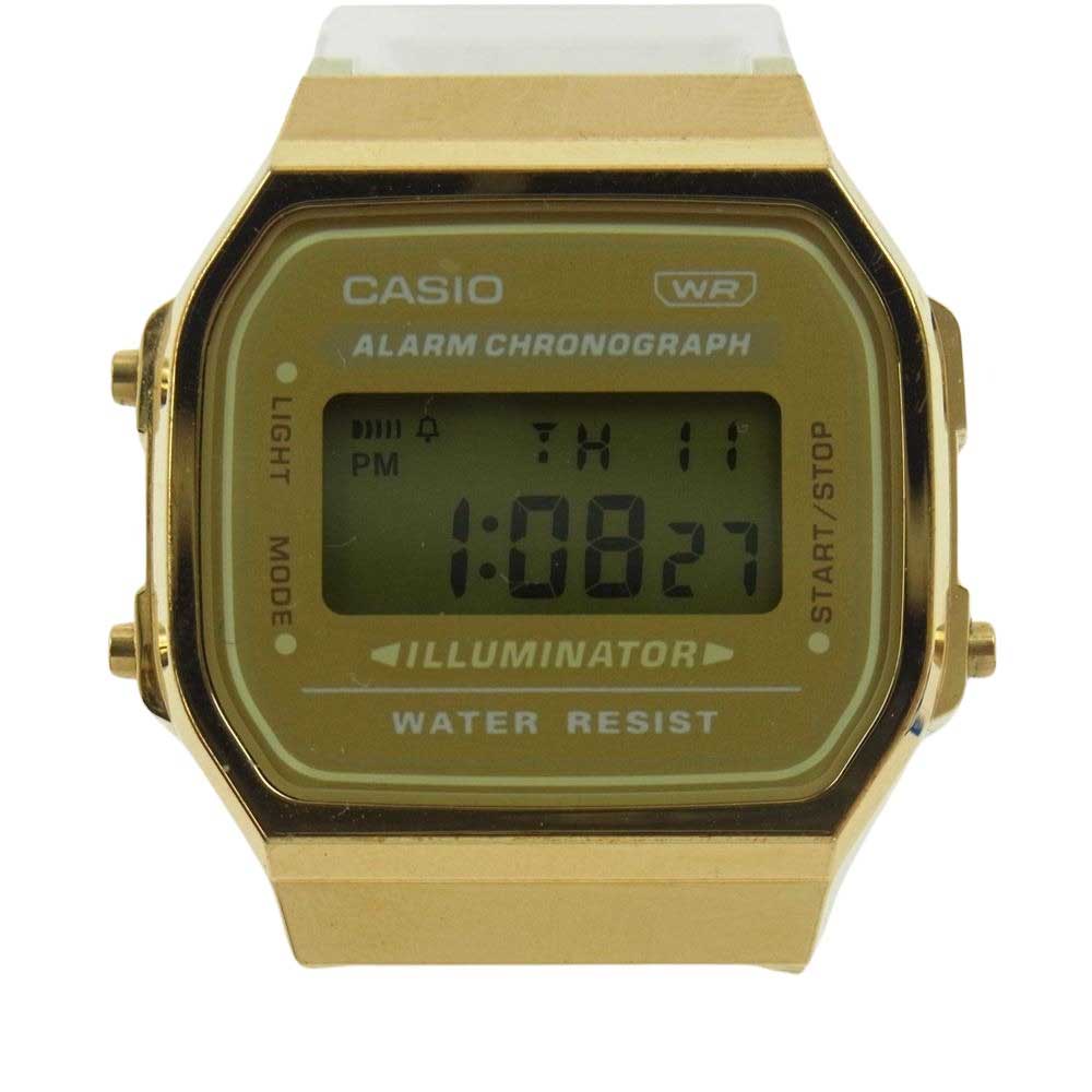 CASIO カシオ A168XESG-9AJF スケルトン 樹脂バンド デジタル 時計【中古】