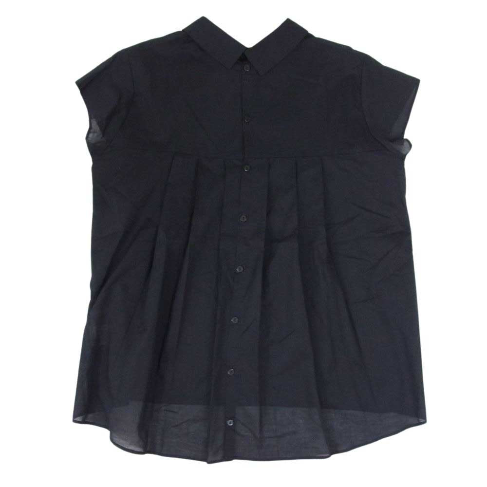 スタンプアンドダイアリー SDH72SS11 コットン タック 半袖 ブラウス ブラック系 サイズ表記無【中古】