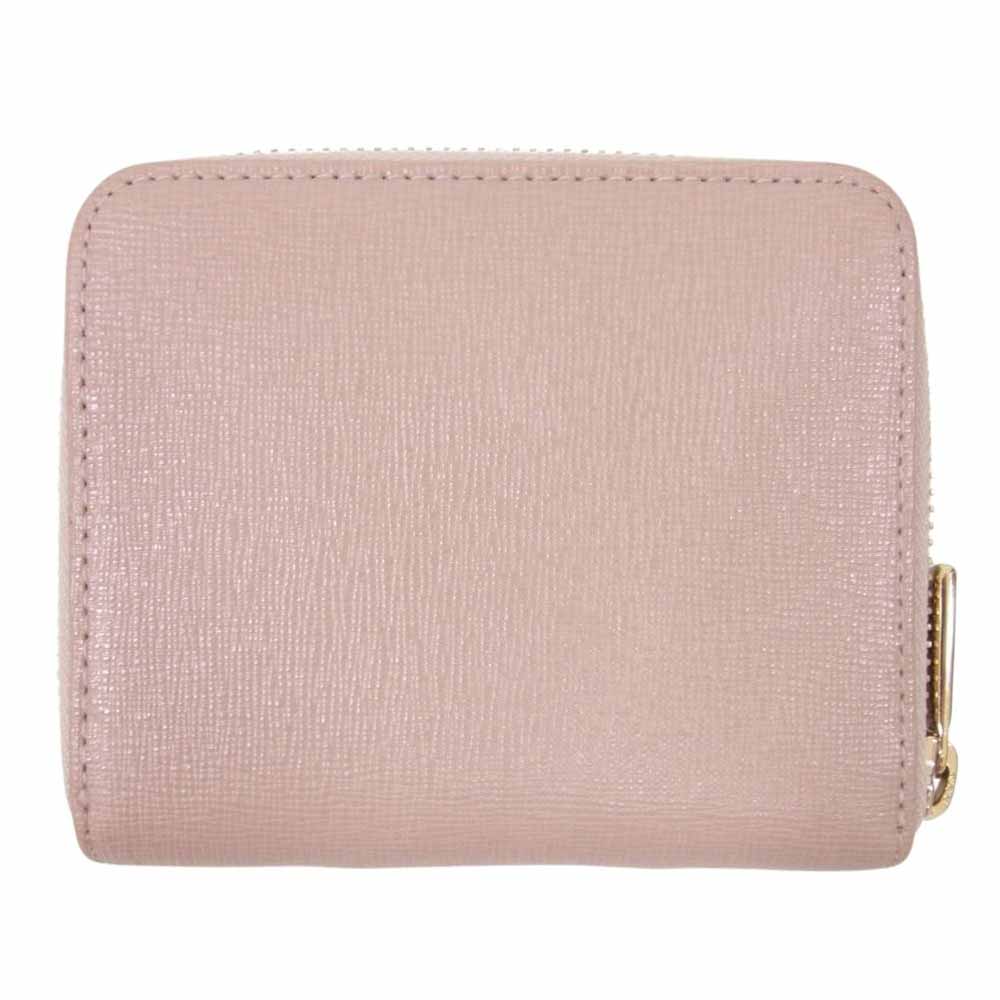 Furla フルラ ラウンドジップ 二つ折り 財布 コインケース ピンク系【中古】