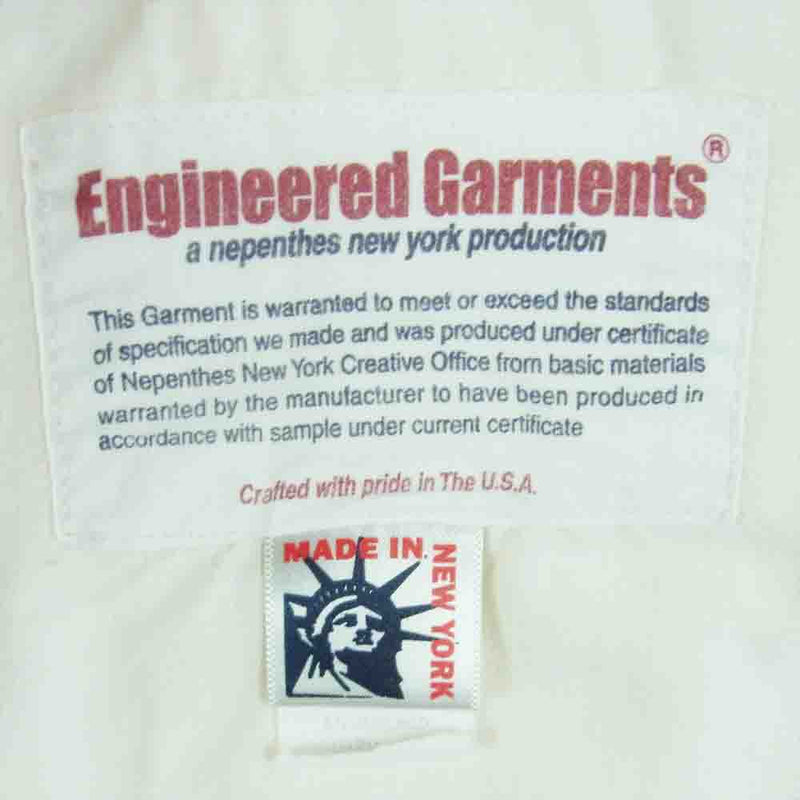 Engineered Garments エンジニアードガーメンツ フィッシング ポケット ベスト コットン アメリカ製 オフホワイト系 XS【中古】