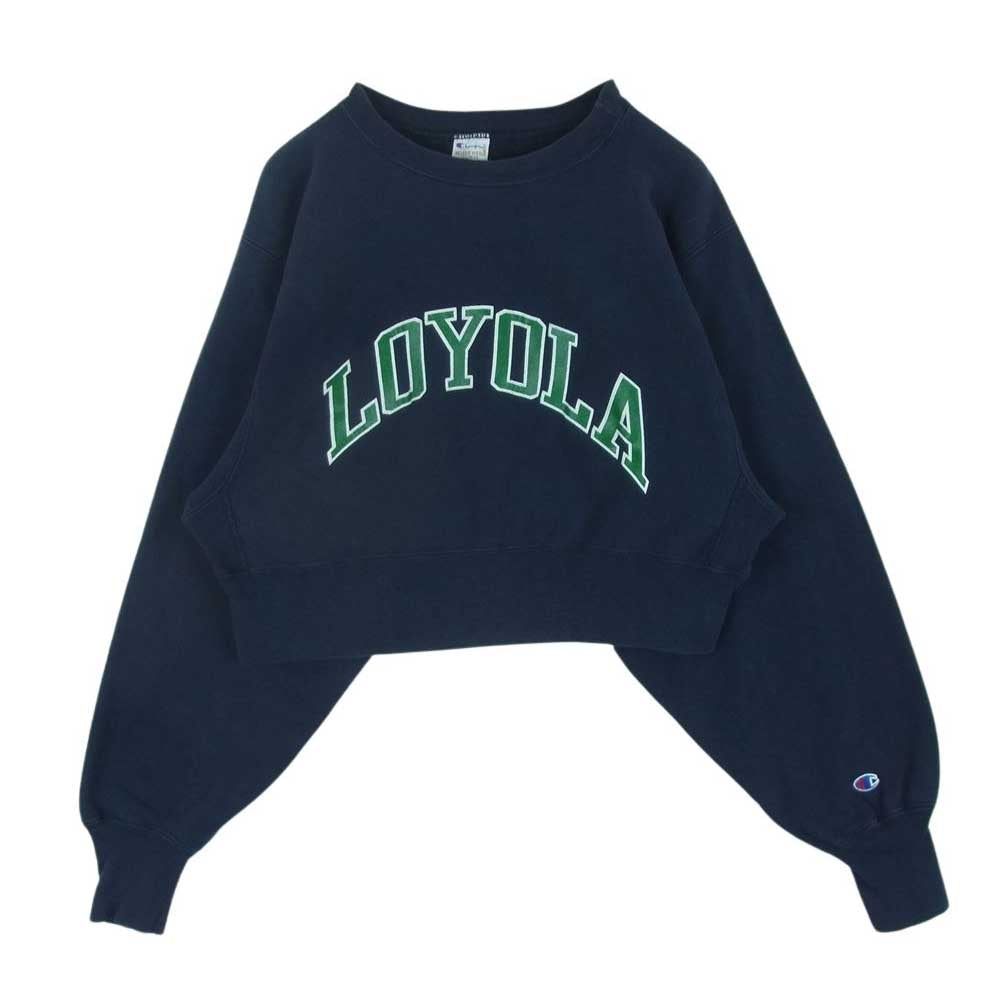 Champion チャンピオン 90s 刺繍タグ LOYOLA SHINZONE シンゾーンリメイク リバースウィーブ ロゴ スウェット ダークネイビー系 XL【中古】