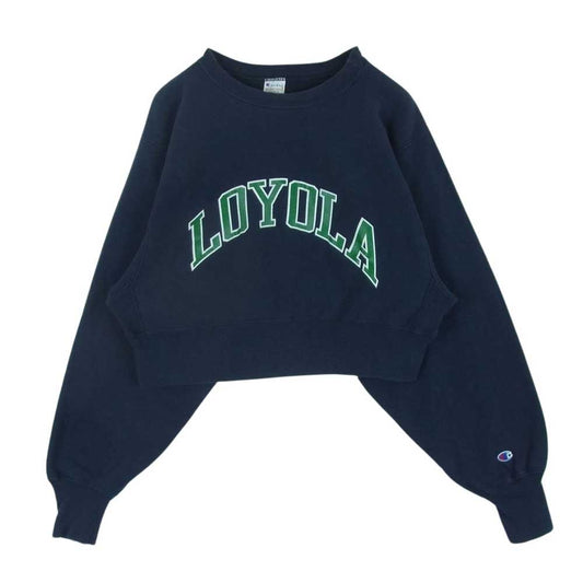 Champion チャンピオン 90s 刺繍タグ LOYOLA SHINZONE シンゾーンリメイク リバースウィーブ ロゴ スウェット ダークネイビー系 XL【中古】