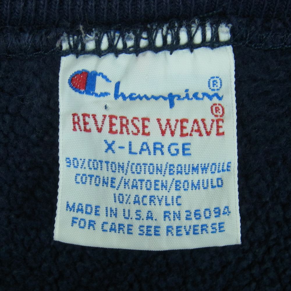 Champion チャンピオン 90s 刺繍タグ LOYOLA SHINZONE シンゾーンリメイク リバースウィーブ ロゴ スウェット ダークネイビー系 XL【中古】