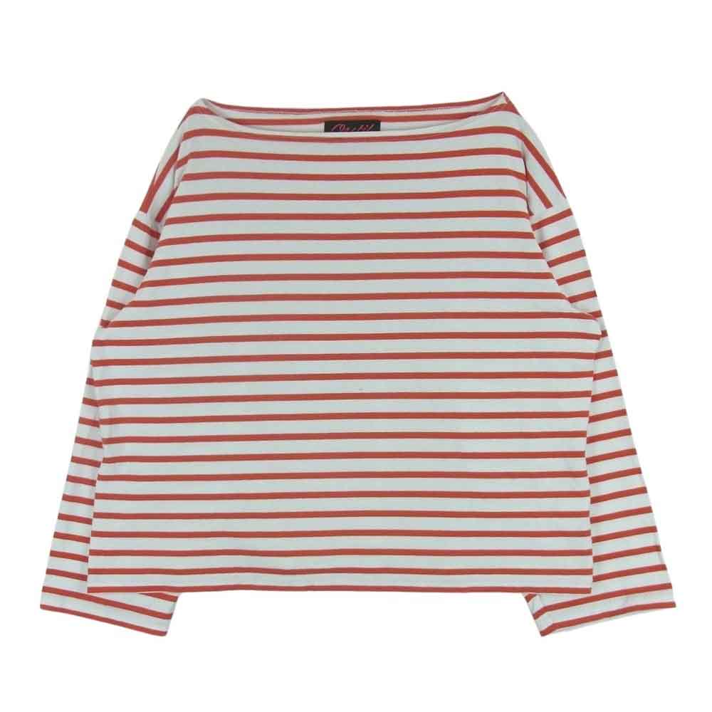 ウティ ボーダー カットソー ロンT 長袖 Tシャツ コットン フランス製 レッド系 ホワイト系 2【中古】