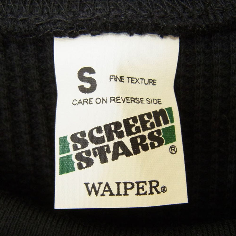 スクリーンスターズ 2323-412WPRE2 × WAIPER ワイパー サーマル ワッフル 長袖 クルーネック Tシャツ ブラック系 S【中古】