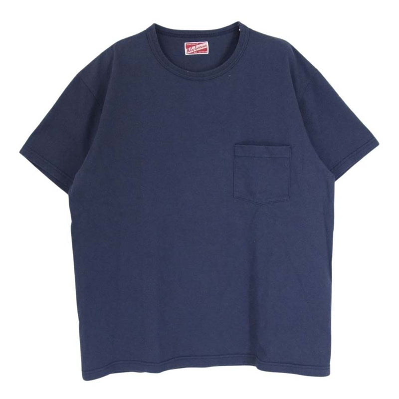 The REAL McCOY'S ザリアルマッコイズ 190-1-00 McCOY SPORTS WEAR マッコイスポーツウェア ポケット付き 半袖 Tシャツ カットソー ネイビー系 40【中古】