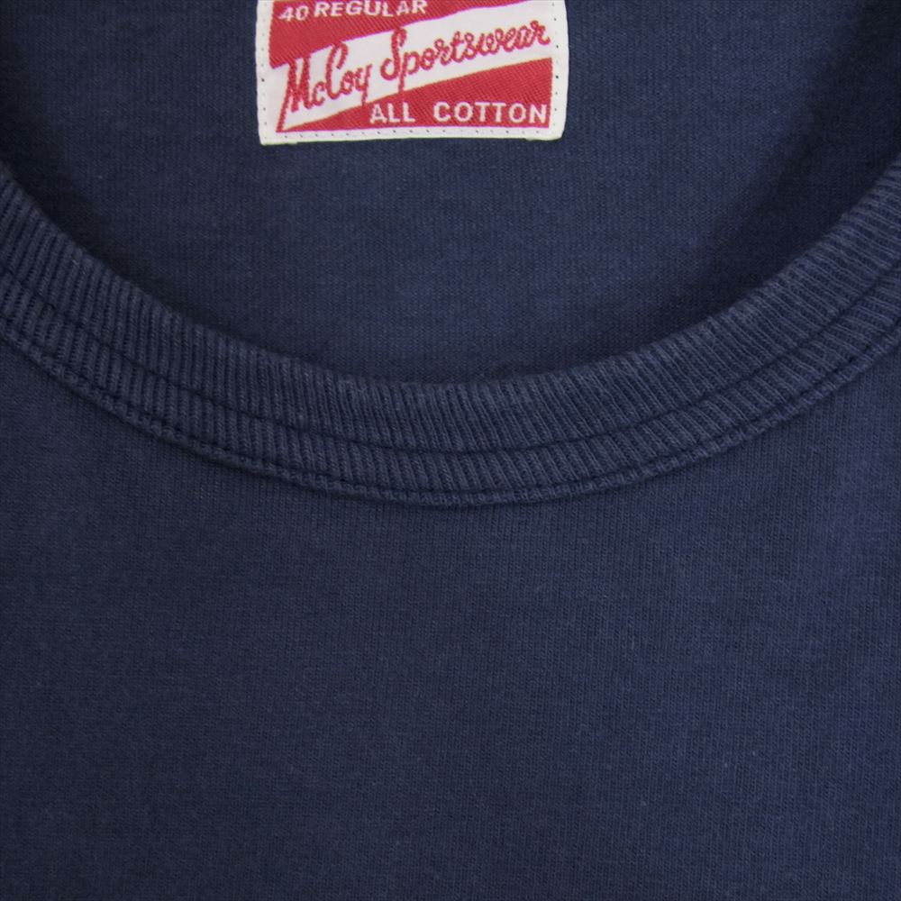 The REAL McCOY'S ザリアルマッコイズ 190-1-00 McCOY SPORTS WEAR マッコイスポーツウェア ポケット付き 半袖 Tシャツ カットソー ネイビー系 40【中古】