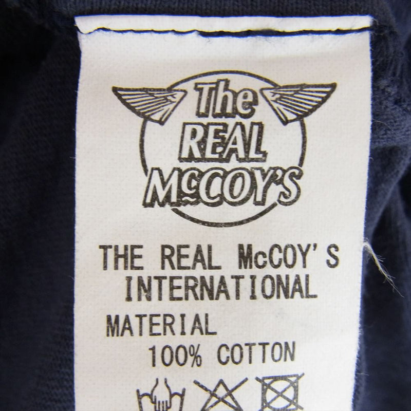 The REAL McCOY'S ザリアルマッコイズ 190-1-00 McCOY SPORTS WEAR マッコイスポーツウェア ポケット付き 半袖 Tシャツ カットソー ネイビー系 40【中古】