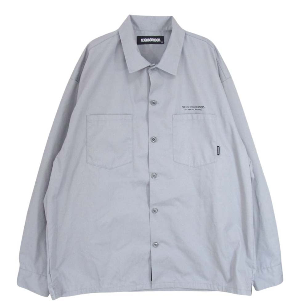 NEIGHBORHOOD ネイバーフッド 22SS 221TSNH-SHM01  CLASSIC WORK EC SHIRT クラシック ワーク 長袖 シャツ グレー系 L【中古】