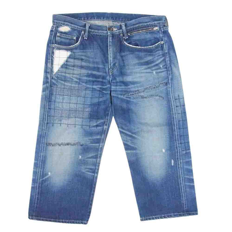 NEIGHBORHOOD ネイバーフッド 08SS DCNH-PT-M13 08EX LARGE SAVAGE LEVEL-4 Grid Saavege Basic Denim ダメージ デニム パンツ インディゴブルー系 L【中古】