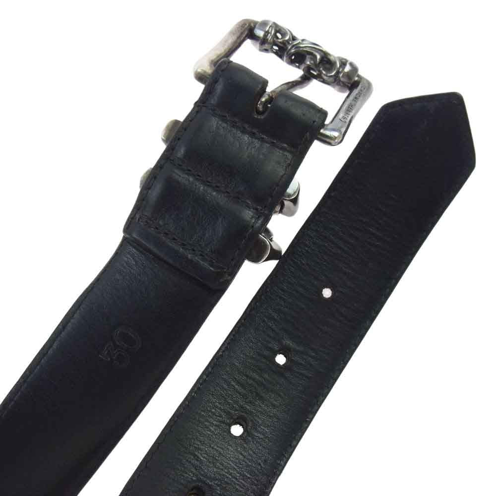 CHROME HEARTS クロムハーツ（原本有） ROLLER 1.5 3PC ローラー レザーベルト ブラック系 30【中古】