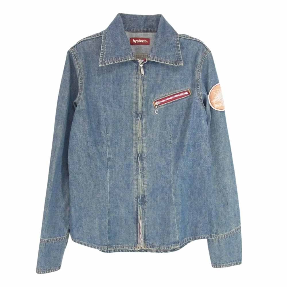 HYSTERIC GLAMOUR ヒステリックグラマー 2AH-9910 hysteric ジップアップ デニム シャツ ジャケット ワッペン インディゴブルー系 FREE【中古】