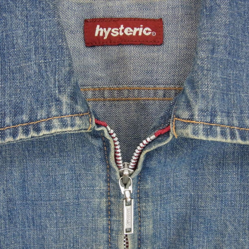 HYSTERIC GLAMOUR ヒステリックグラマー 2AH-9910 hysteric ジップアップ デニム シャツ ジャケット ワッペン インディゴブルー系 FREE【中古】