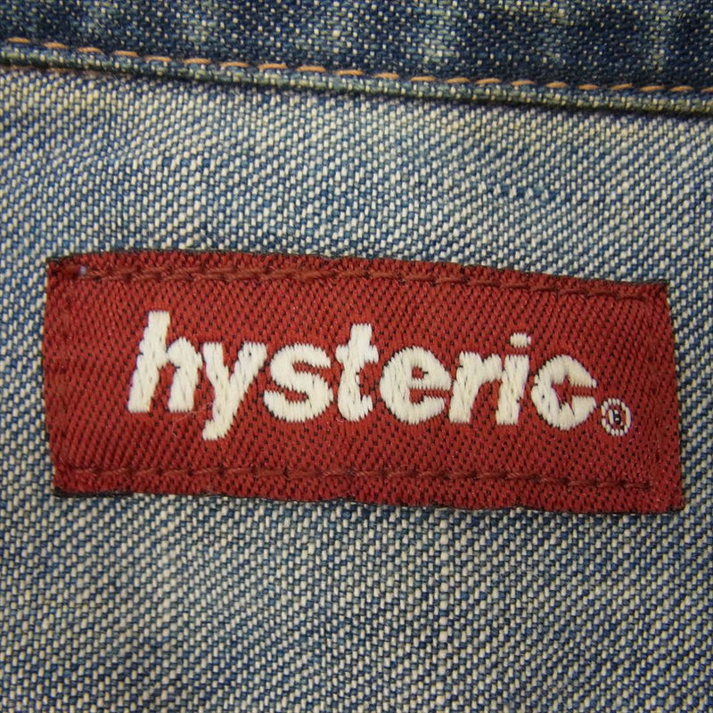 HYSTERIC GLAMOUR ヒステリックグラマー 2AH-9910 hysteric ジップアップ デニム シャツ ジャケット ワッペン インディゴブルー系 FREE【中古】