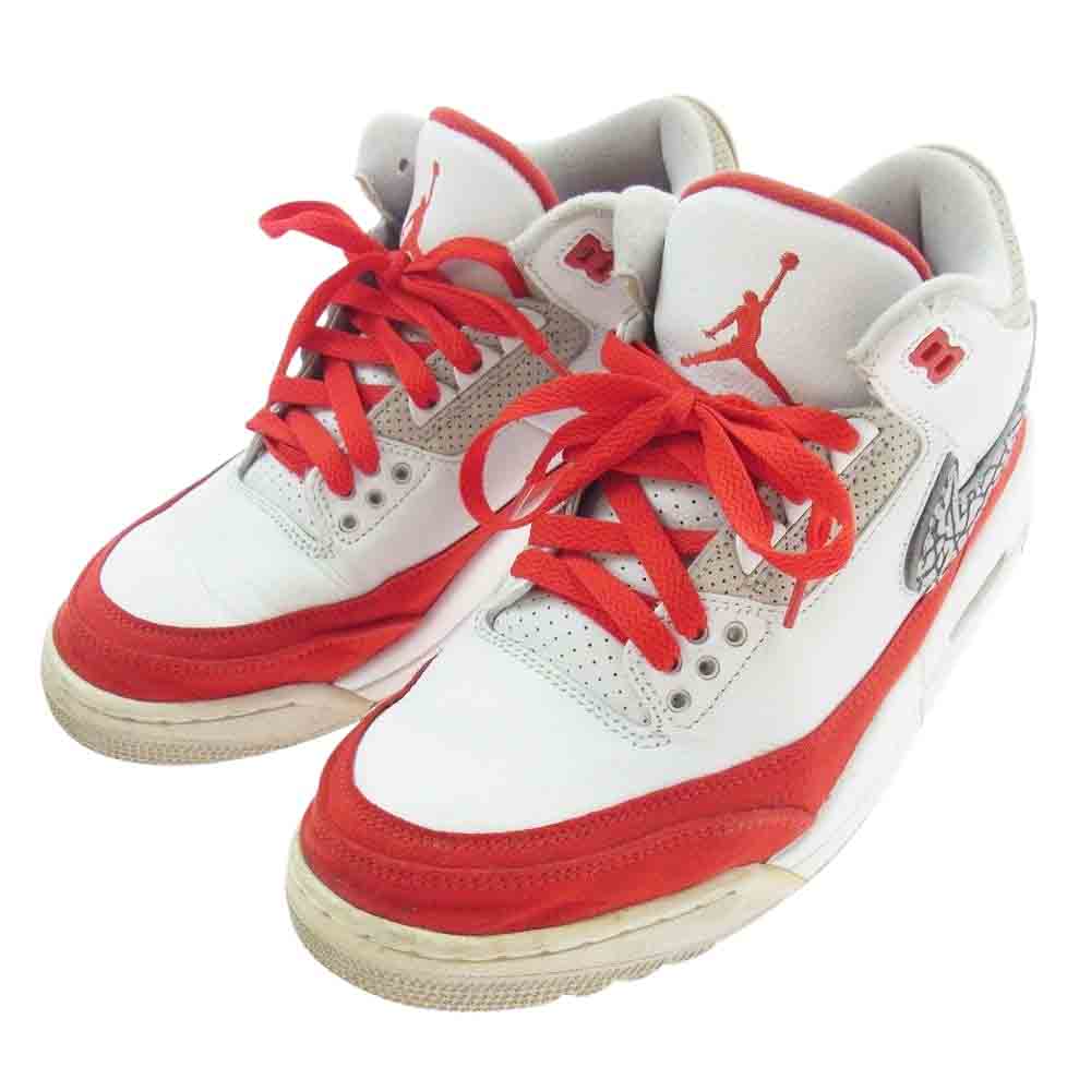 NIKE ナイキ CJ0939-100 Air Jordan 3 Retro Tinker White University Red AJ3 エアジョーダン3 レトロ ティンカー ホワイト ユニバーシティ レッド スニーカー レッド系 ホワイト系 26cm【中古】