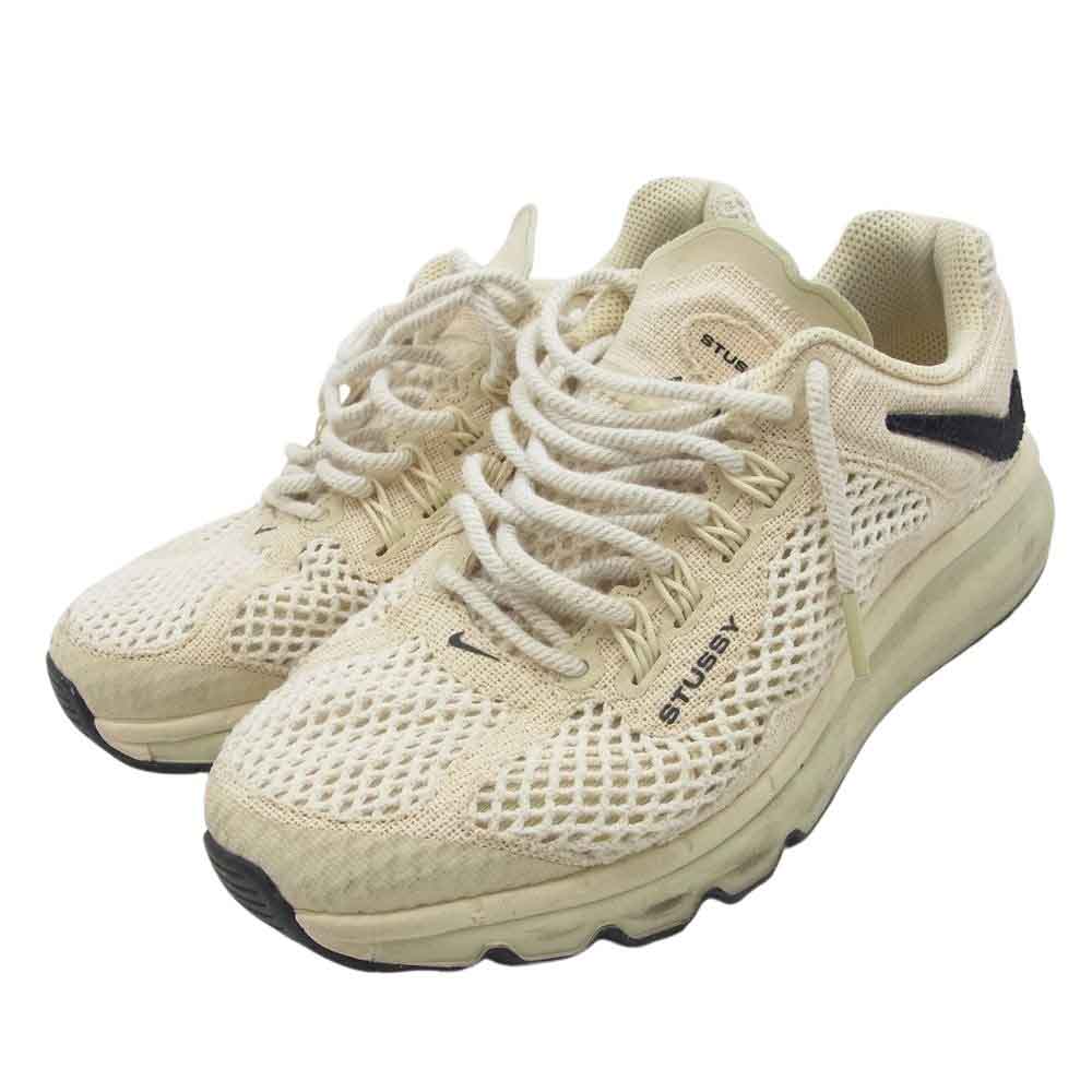 NIKE ナイキ DM6447-200 × Stussy Air Max 2013 Fossil ステューシー エアマックス フォッシル キャンバス メッシュ スニーカー ベージュ系 26cm【中古】