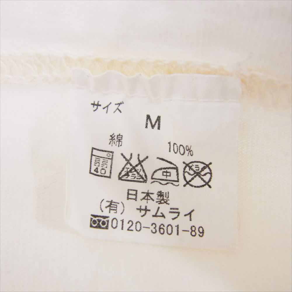 SAMURAI JEANS サムライジーンズ 15周年記念モデル 14番台丸 へヴィーオンス プリント 半袖 Tシャツ ホワイト系 M【中古】
