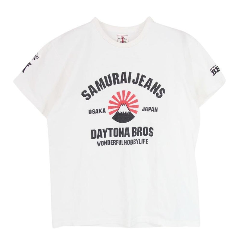 SAMURAI JEANS サムライジーンズ SJSC11-101DB サムライ倶楽部 Dytona BROS プリント 半袖 Tシャツ ホワイト系 M【中古】