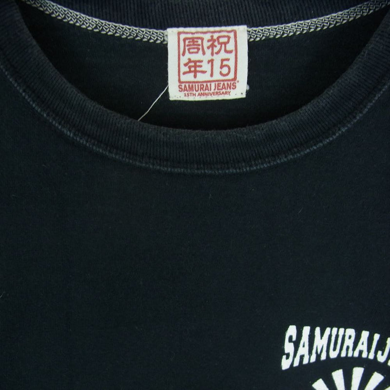 SAMURAI JEANS サムライジーンズ SJST15TH-01 15周年記念モデル 14番台丸 へヴィーオンス プリント 半袖 Tシャツ ブラック系 M【中古】