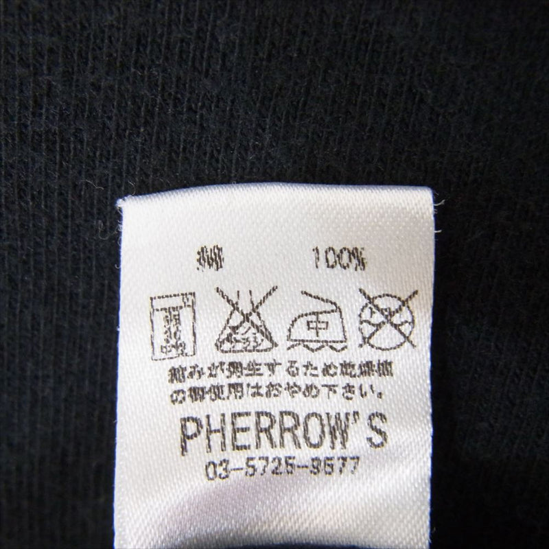 Pherrow's フェローズ 20周年 アニバーサリー プリント Tシャツ ブラック系 38【中古】