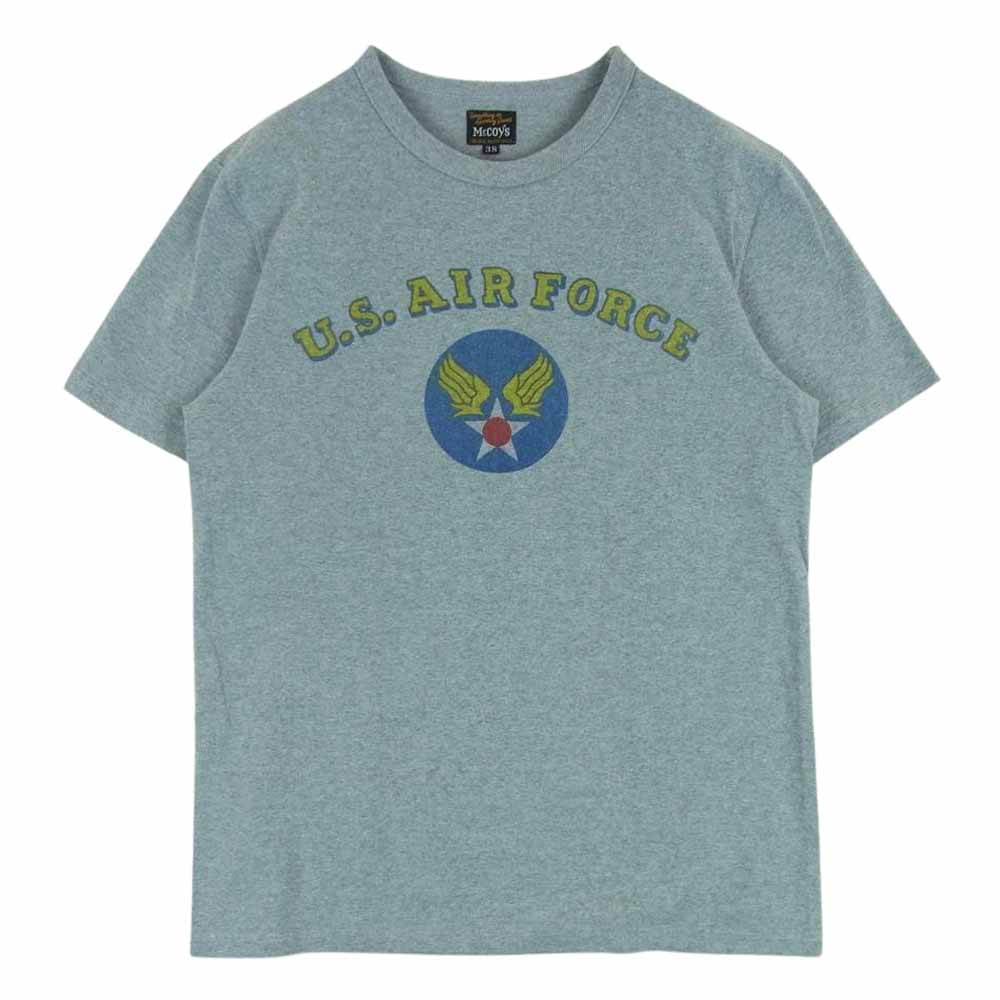 The REAL McCOY'S ザリアルマッコイズ U.S AIR FORCE プリント 半袖 Tシャツ コットン 日本製 グレー系 38【中古】