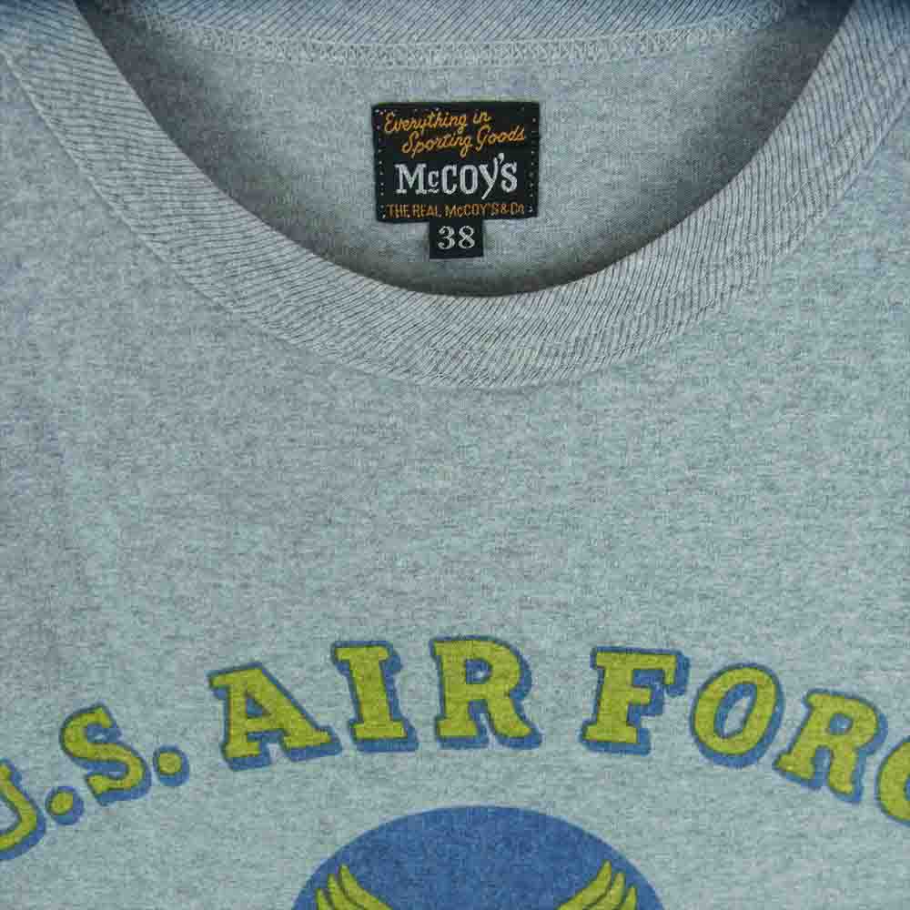 The REAL McCOY'S ザリアルマッコイズ U.S AIR FORCE プリント 半袖 Tシャツ コットン 日本製 グレー系 38【中古】