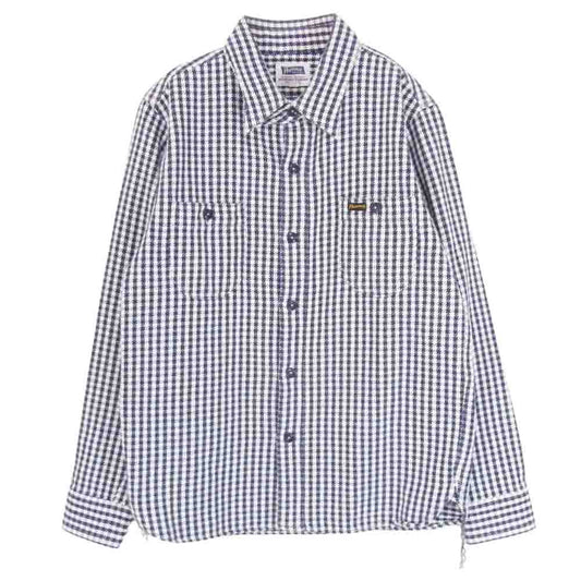 Pherrow's フェローズ チェック シャツ ジャケット ネイビー系 S【中古】