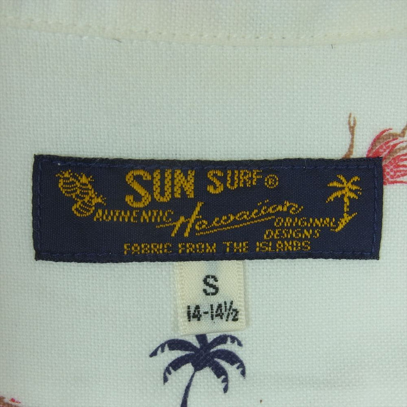 SUN SURF サンサーフ SS34973 OXFORD B.D. SHIRT HULA DANCER 東洋 オックスフォード ボタンダウン フラダンス シャツ ホワイト系 S【中古】