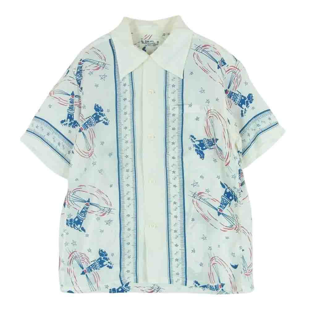 SUN SURF サンサーフ SS37791 RAYON HAWAIIAN SHIRT THE LIGHTHOUSE 東洋 レーヨン ハワイアン アロハ シャツ オフホワイト系 S【中古】