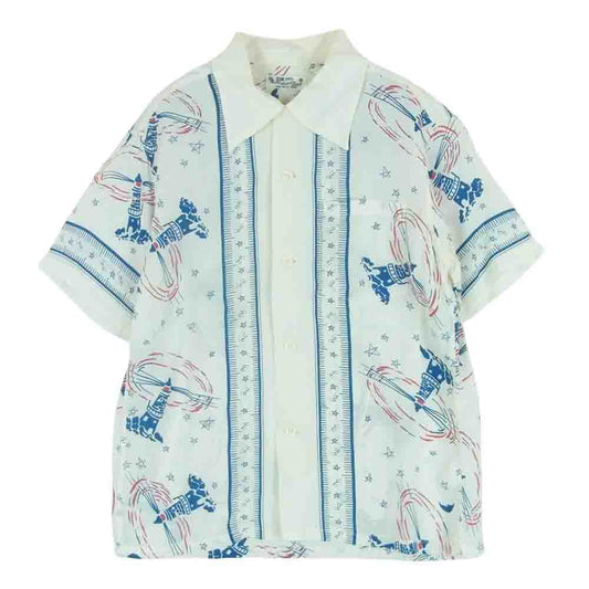 SUN SURF サンサーフ SS37791 RAYON HAWAIIAN SHIRT THE LIGHTHOUSE 東洋 レーヨン ハワイアン アロハ シャツ オフホワイト系 S【中古】