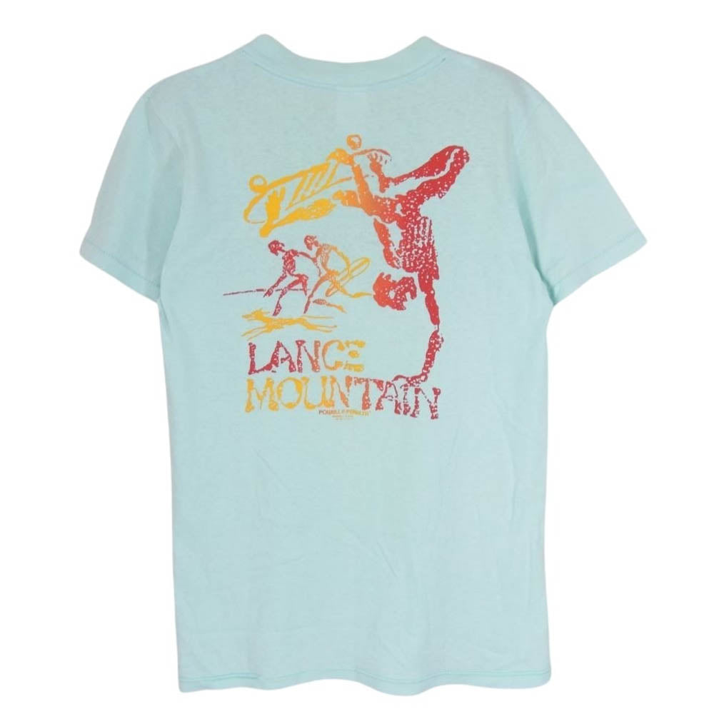 パウエル 90s ヴィンテージ LANCE MOUNTAIN プリント 半袖 Tシャツ ライトブルー系 サイズ表記無【中古】