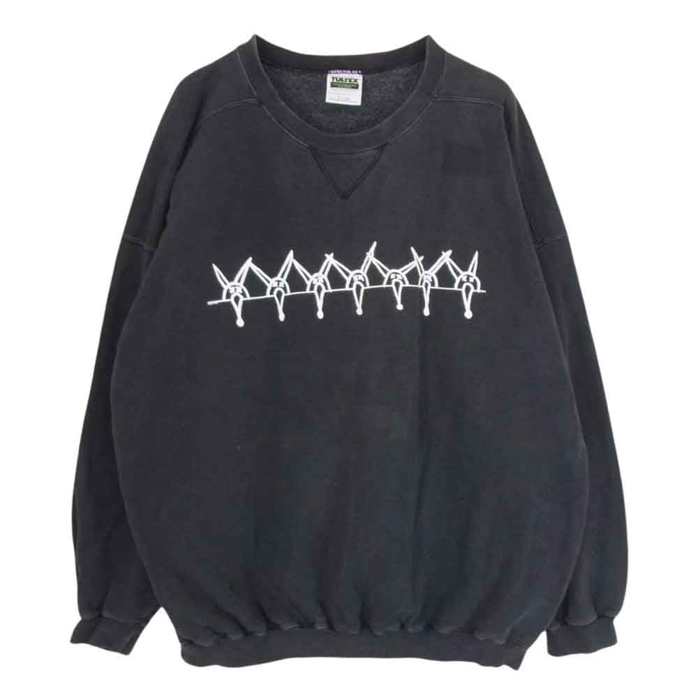 パウエル 90s USA製 TULTEX Rat bones swing top ラッドボーンズ クルーネック スウェット ダークグレー系 XL【中古】