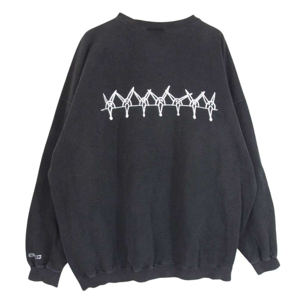 パウエル 90s USA製 TULTEX Rat bones swing top ラッドボーンズ クルーネック スウェット ダークグレー系 XL【中古】