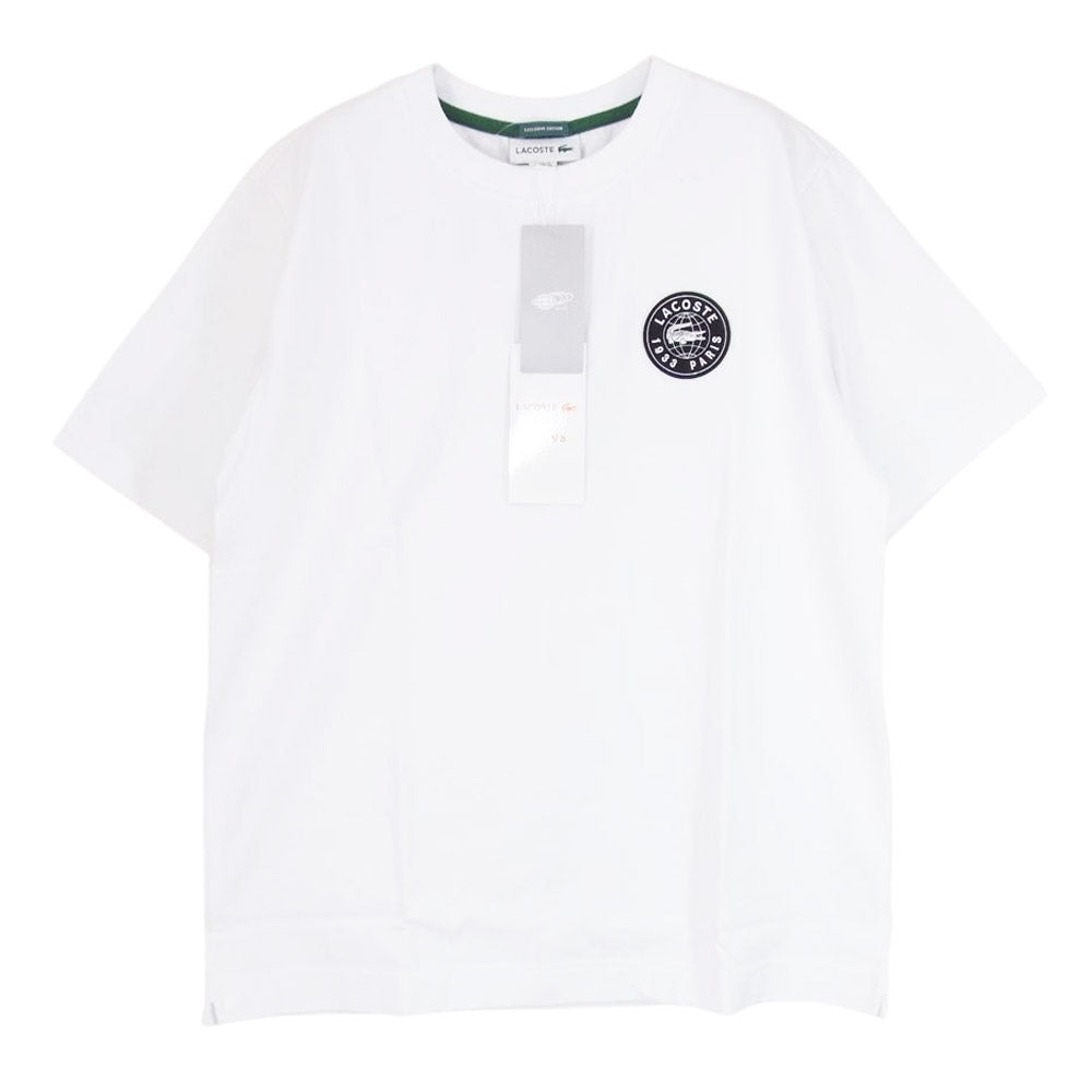 LACOSTE ラコステ TH721LJ-99 BEAMS ビームス 別注 ロゴ 半袖 Tシャツ ホワイト系 2【新古品】【未使用】【中古】