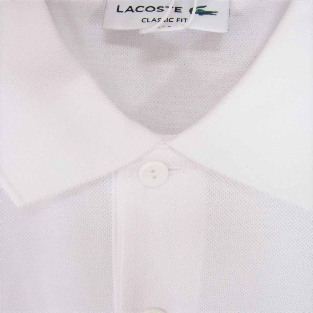 LACOSTE ラコステ PH102MJ-99 BEAMS ビームス 別注 鹿の子 ワンポイント 刺繍 ロゴ 半袖 ポロシャツ ホワイト系 3【新古品】【未使用】【中古】