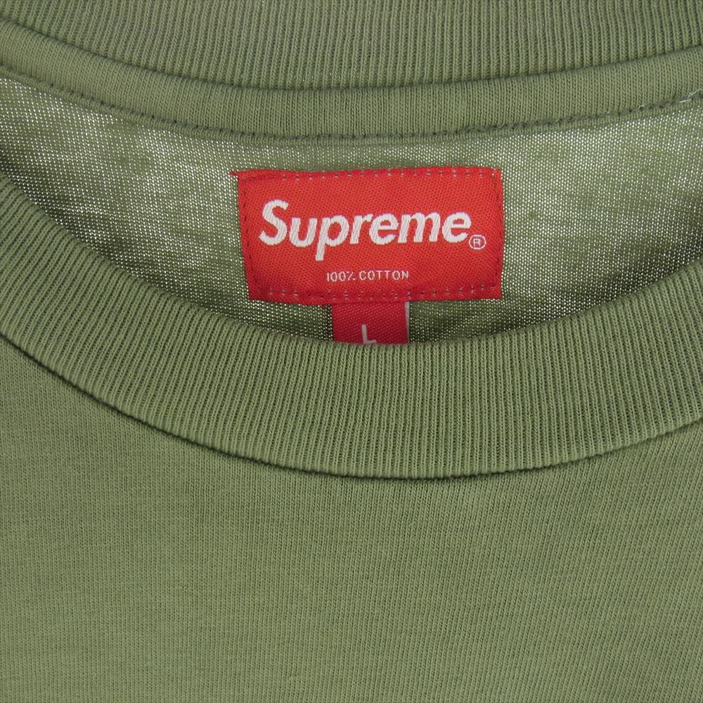 Supreme シュプリーム 21AW Arabic Logo Washed S/S Tee アラビック ロゴ 刺繍 ロゴ 半袖 Tシャツ グリーン系 L【中古】