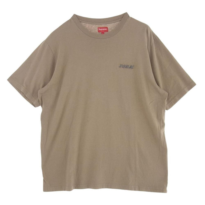 Supreme シュプリーム 23AW Washed Script S/S Top ウォッシュド スクリプト 半袖 Tシャツ Tan L【中古】